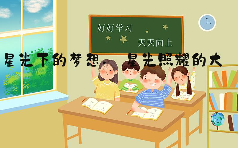 星光下的梦想  星光照耀的大地 